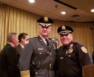 Morris County Sheriff James M. Gannon and Butler Police Chief Ciro Chimento, president of the Morris County Chiefs of Police Association. 