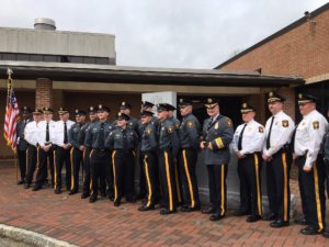 Morris County Sheriff James M. Gannon with staff and new officers