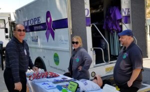 The Morris County Sheriff's Office Hope One mobile substance use resource and recovery program at Relay for Recovery in Morristown on Sept. 19.