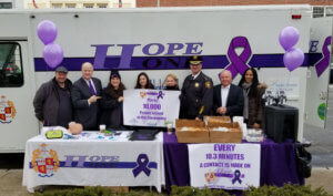 Morris County Sheriff James M. Gannon, second from left, with a Hope One team on New Year's Eve 2019 in Morristown.