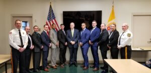 Morris County Sheriff James M. Gannon, center, is surrounded by nine new Corrections Officers who were sworn in on February 7, 2020.