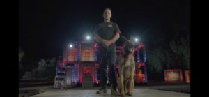 In an image supplied by the A&E Network, Morris County Sheriff's Office Detective Corporal Michael McMahon and his K-9 partner are contestants on "America's Top Dog." 