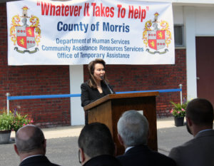 Photo: Saint Clare's CEO Dr. Alma Ratcliffe addresses gathering