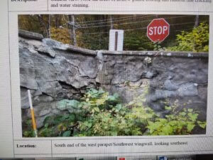 photo of the deterioration of the Flanders-Drakestown Road Bridge