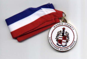 photo of a Morris County Distinguished Service medal and ribbon