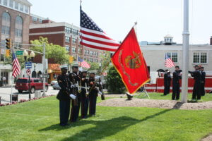 Photo: Honor guard with flags at 2016 Memorial Day event