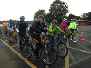 photo of Kevin Kelly and Brian Fahrer are excited to get started on the 40 Miler cycle route at LHF Lake Loop