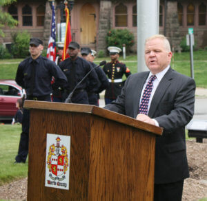 photo: Freeholder Director Doug Cabana addresses veterans