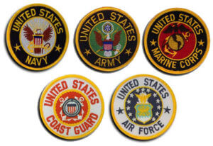 Insignias of each branch of the mililitary