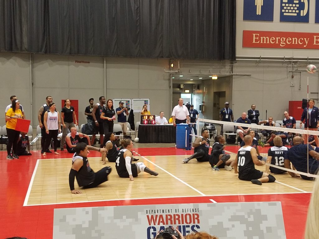 The Army's sitting volleyball team at the 2017 DoD Warrior Games in Chicago.