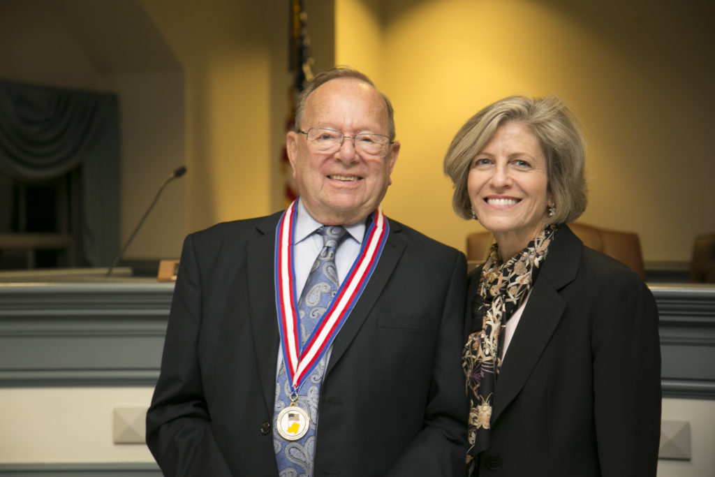 photo: U.S. Navy veteran Donald Robinson with Deputy Freeholder Director Christine Myers