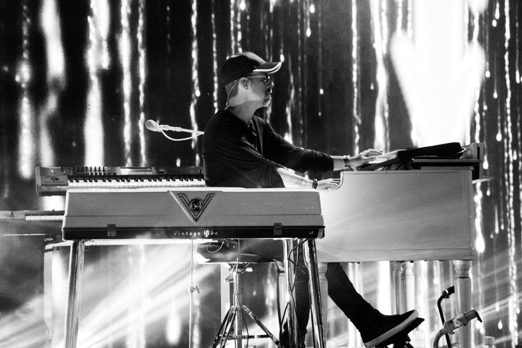 John Ginty performing at keyboard