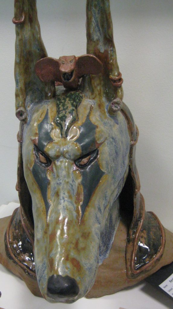 photo of ceramic "Anubis'' done by Kevin Kawwaty of Montville 