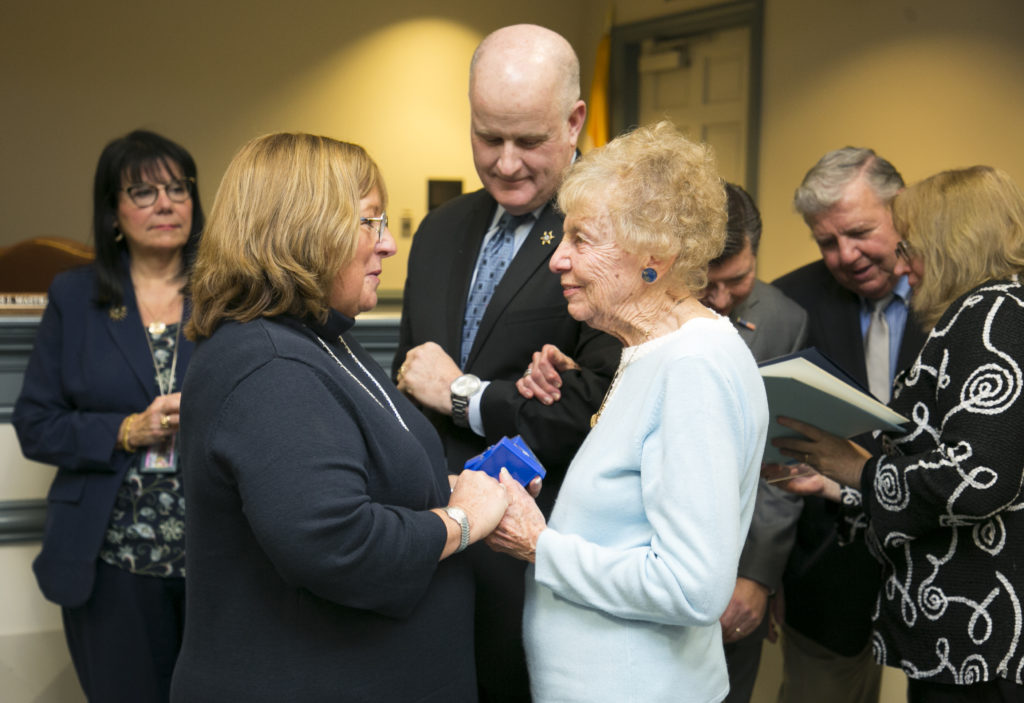 photo: Marie Weasner with Freeholder Kathy DeFillippo and Sheriff James M. Gannon 