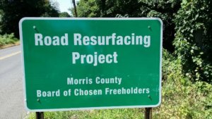 Road Resurafcing Project by Freeholders sign