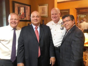 (l/r) Freeholder Doug Cabana, Chief Anthony Butch'' Fernandez, Sheriff James M. Gannon, and Assemblyman Anthony Bucco