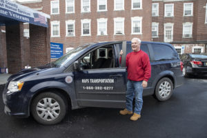 One of the county's MAPS vehicles and driver Dave Dunlap