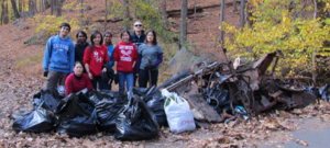 Morris Hills High School students in a 2018 community cleanup 