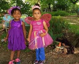 Girls dressed as fairies