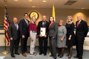 (l/r) Freeholders Doug Cabana, Stephen Shaw, Deborah Smith, with Emerson Crooks, and Freeholders Heather darling, Kathy DeFillippo, Assemblywoman BettyLou DeCroce, and Freeholder John Krickus