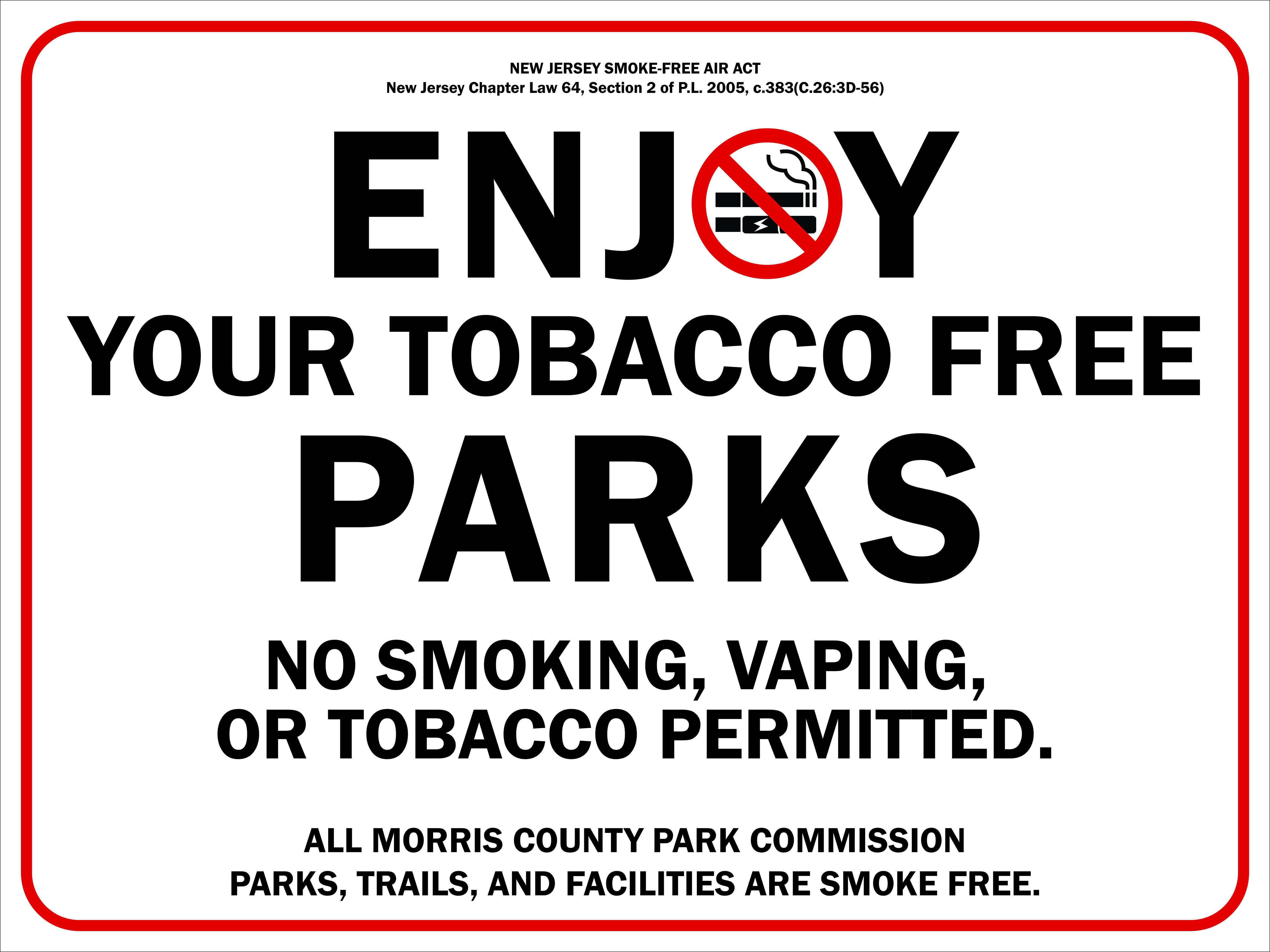 Morris Parks Announces Smoking Vaping and Tobacco Ban in Parks