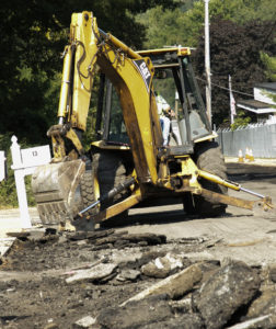 photo shows road equipment working on Hanover Township 2019 project