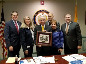 (l/r) Freeholders Stephen Shaw and Deborah Smith, John and Rosemary Pecoraro, Freeholders John Krickus and Tom Mastrangelo