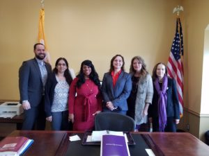 (l/r) Phil Echevarria of the Alzheimer's Association, Rajkumari Guar and Deborah Scott of the Surrogate's Office, Surrogate Heather Darling, and Cheryl Ricci-Francione and Robyn Kohn of the Alzheimer's Association