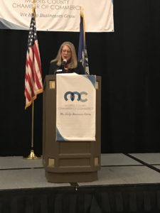 Freeholder Director Deborah Smith addresses Chamber of Commerce