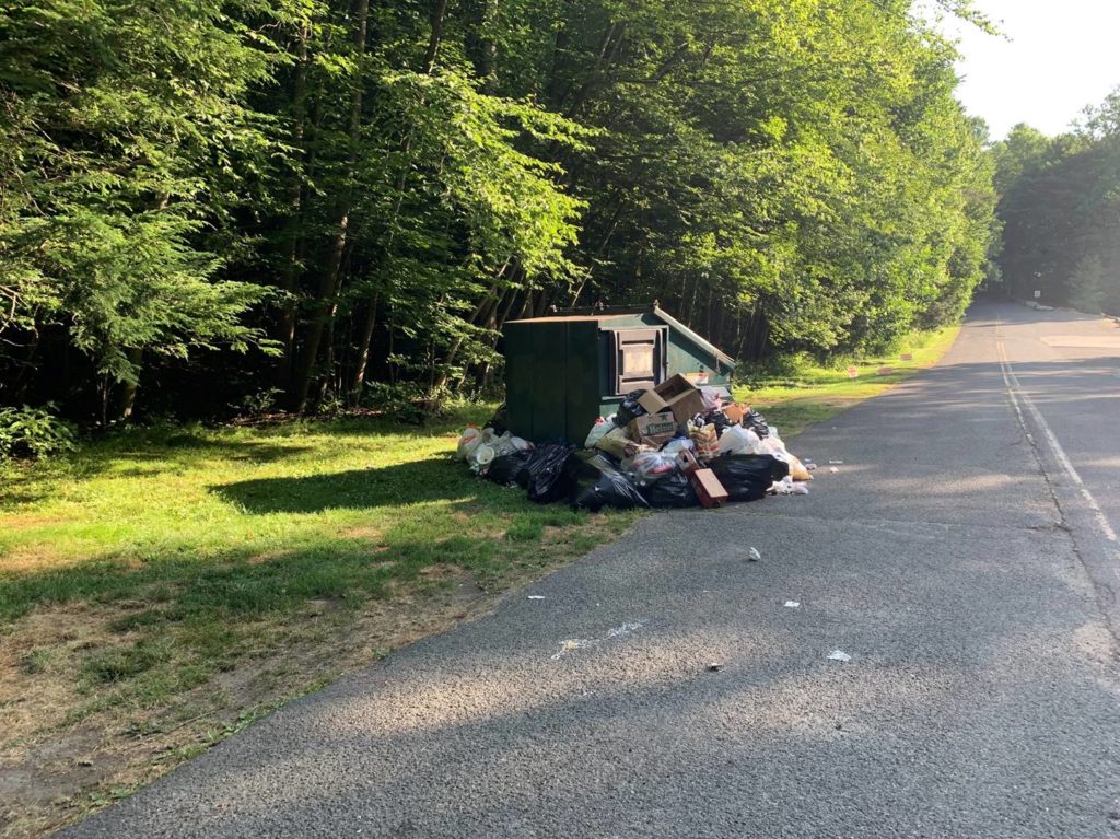 Trash pile at Hedden County Park