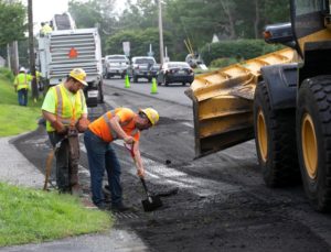 photo shows North Road paving project in 2019 in Randolph and Chester Township 