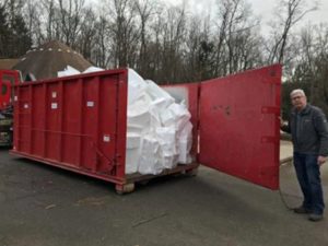 dumpster full of Styrofoam